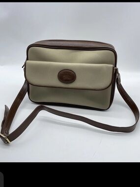 Burberry Beige and Brown Crossbody Messenger Bag